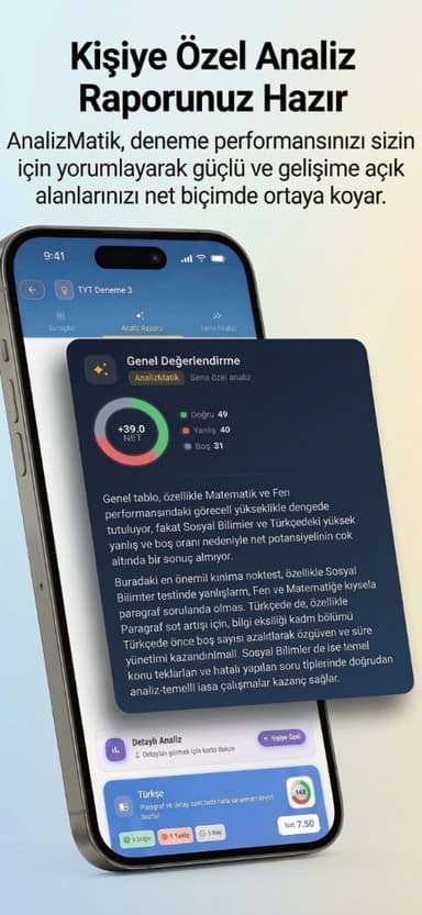 AnalizMatik Kişiye Özel Analiz Raporu — Derin Değerlendirme